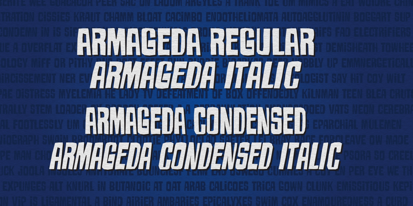 Пример шрифта Armageda Condensed